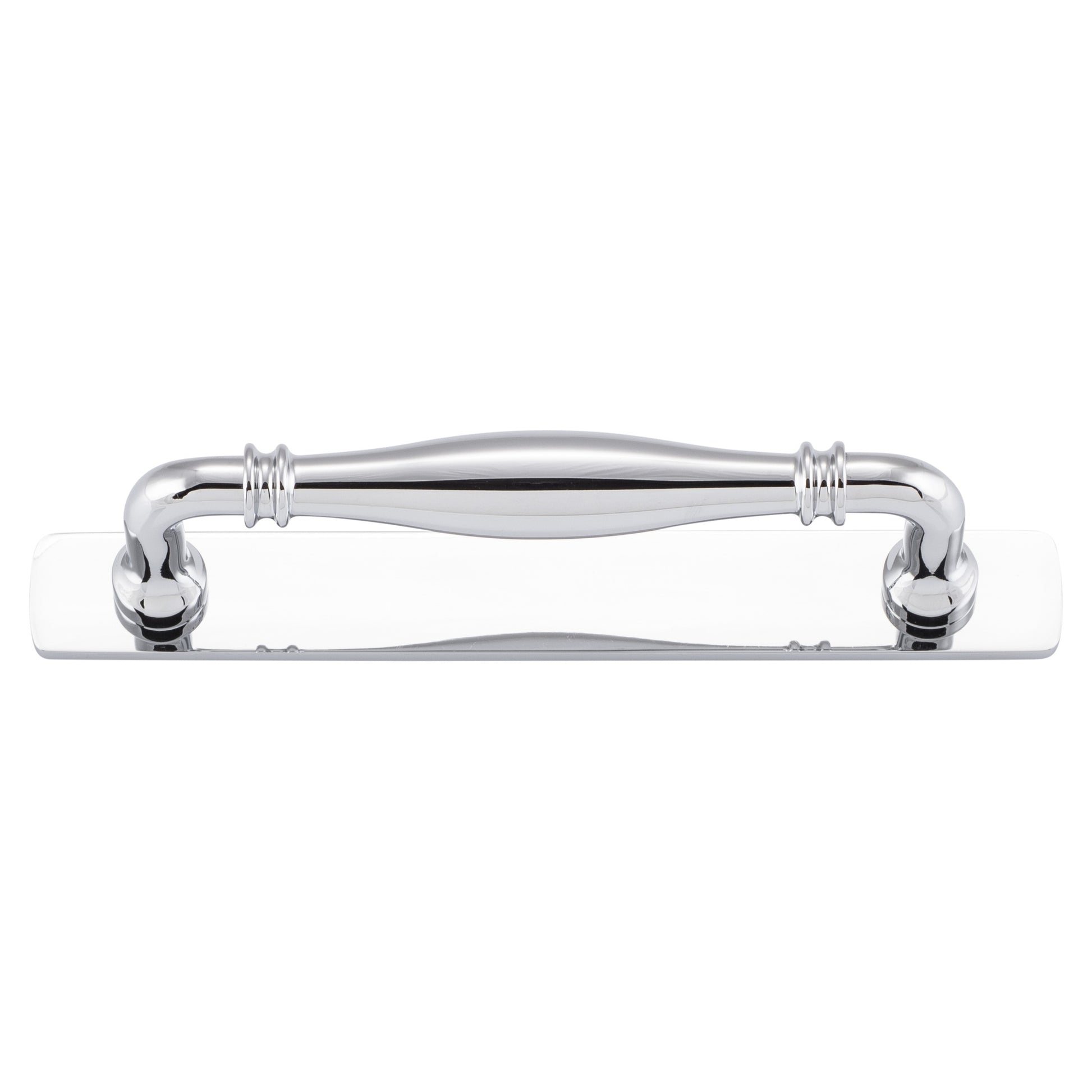 Sarlat Cabinet Pull with Backplate CTC128mm, Polished Chrome