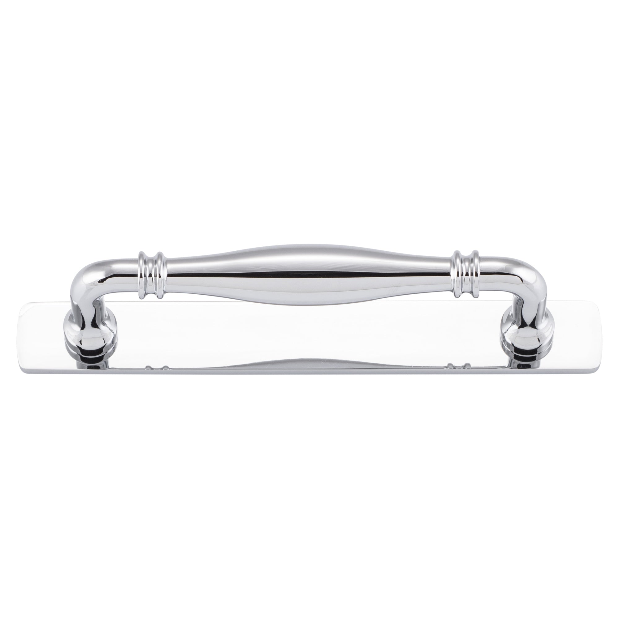 Sarlat Cabinet Pull with Backplate CTC128mm, Polished Chrome