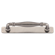 Sarlat Cabinet Pull with Backplate CTC128mm, Distressed Nickel