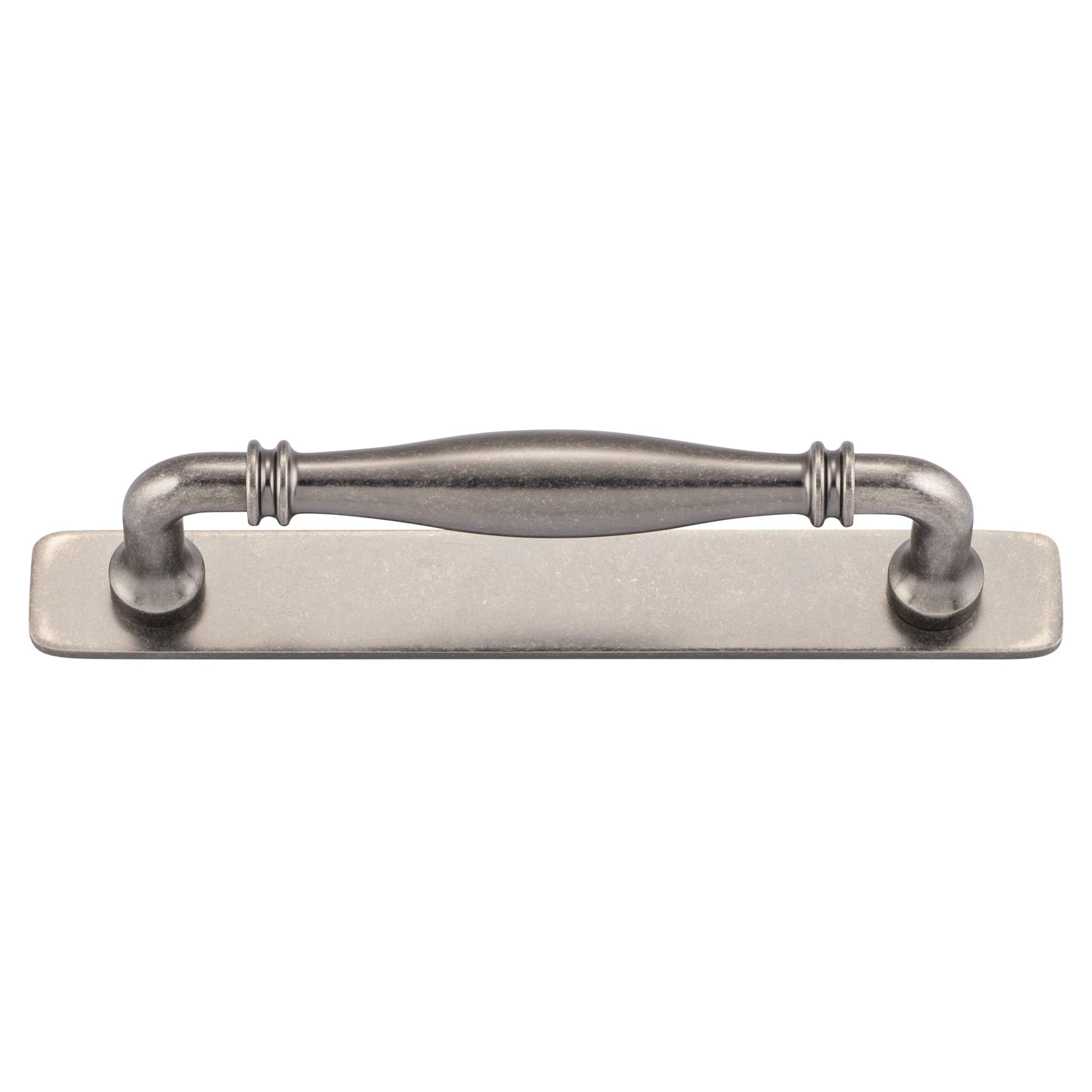 Sarlat Cabinet Pull with Backplate CTC128mm, Distressed Nickel
