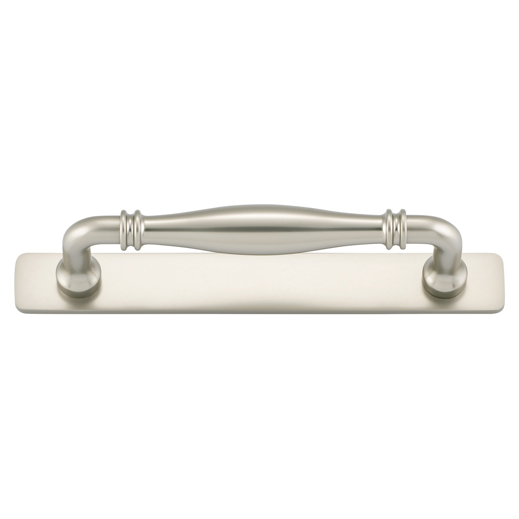 Sarlat Cabinet Pull with Backplate CTC128mm, Satin Nickel