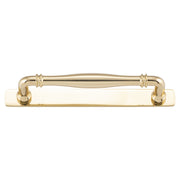 Sarlat Cabinet Pull with Backplate CTC160mm, Polished Brass
