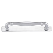 Sarlat Cabinet Pull with Backplate CTC160mm, Brushed Chrome