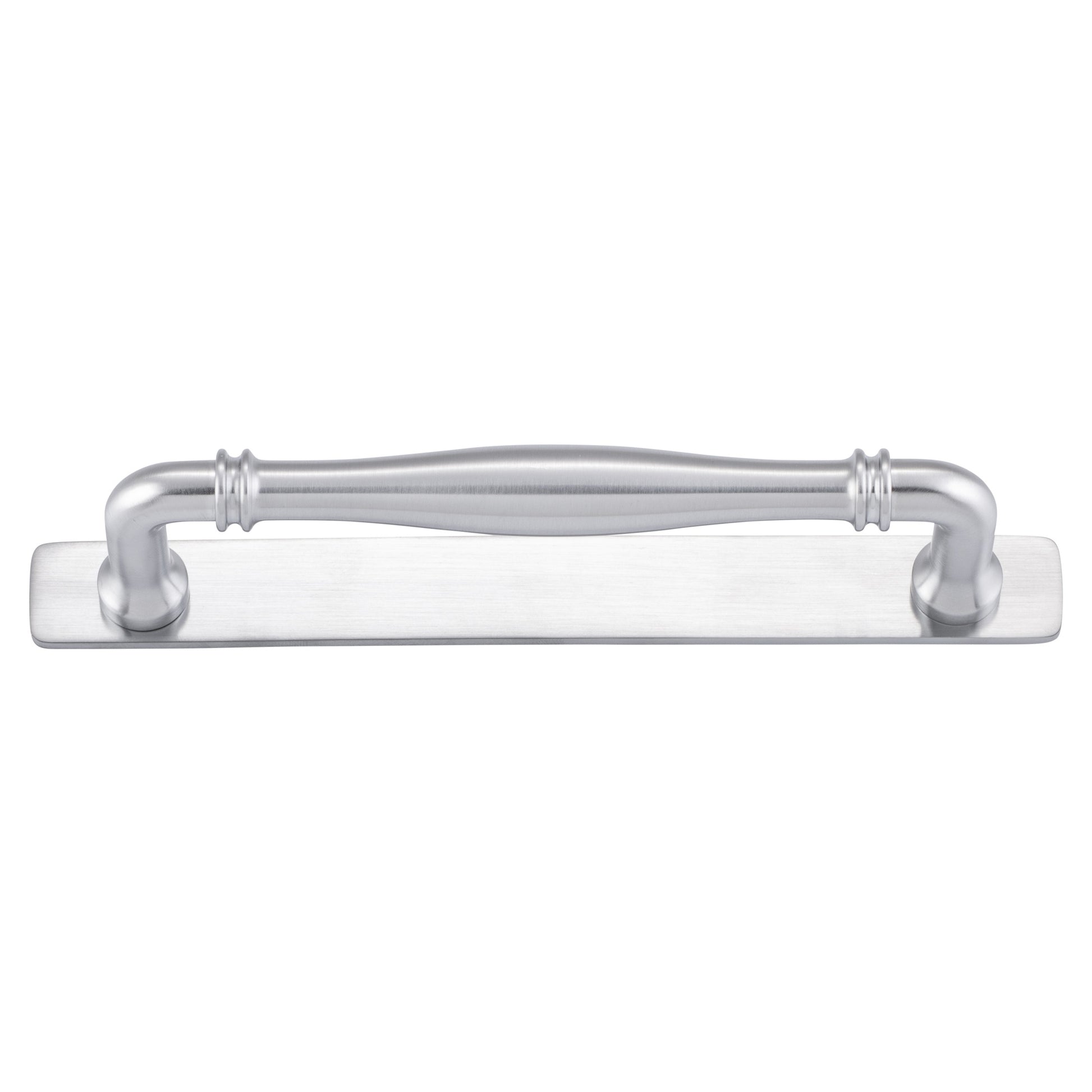 Sarlat Cabinet Pull with Backplate CTC160mm, Brushed Chrome