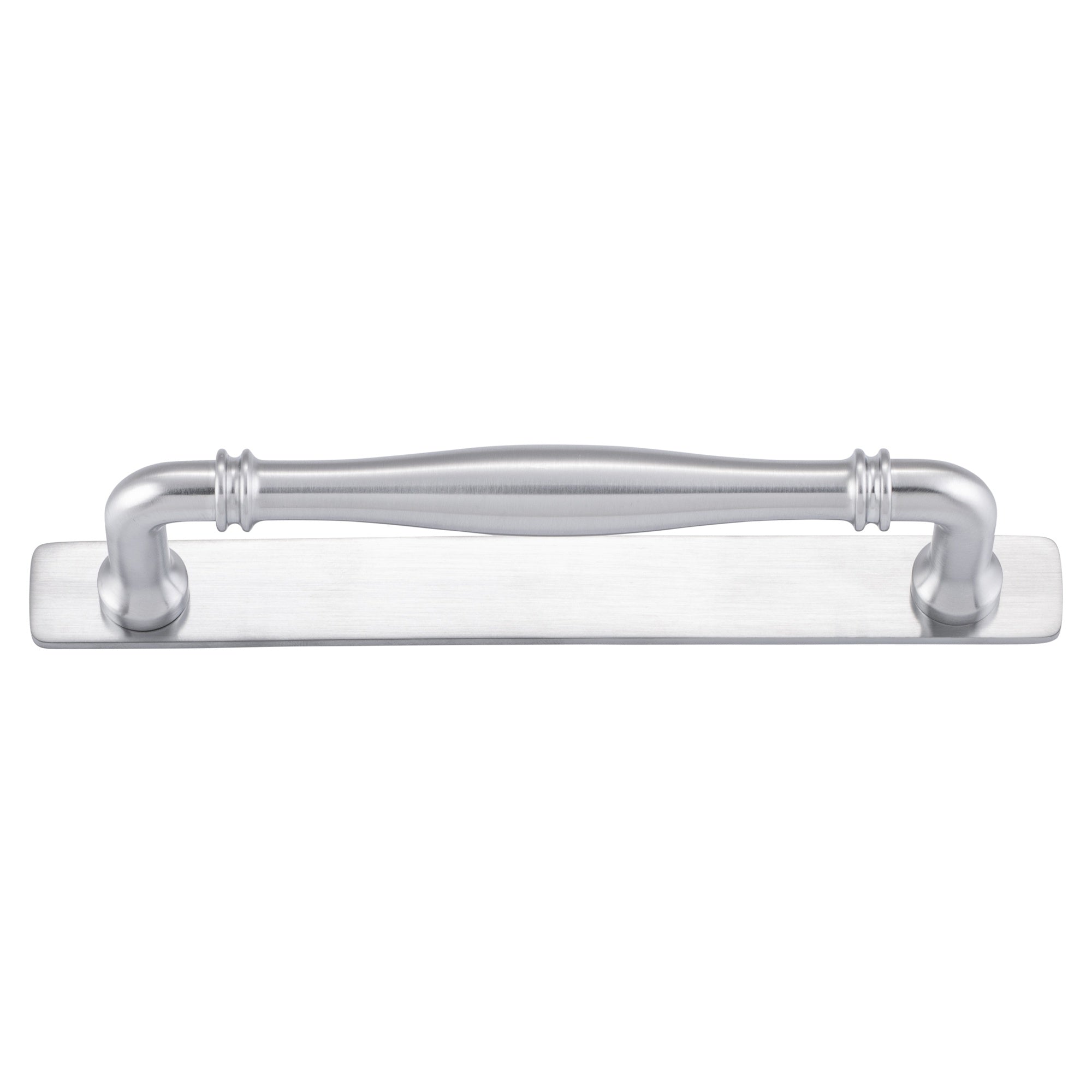 Sarlat Cabinet Pull with Backplate CTC160mm, Brushed Chrome