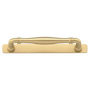 Sarlat Cabinet Pull with Backplate CTC160mm, Brushed Brass