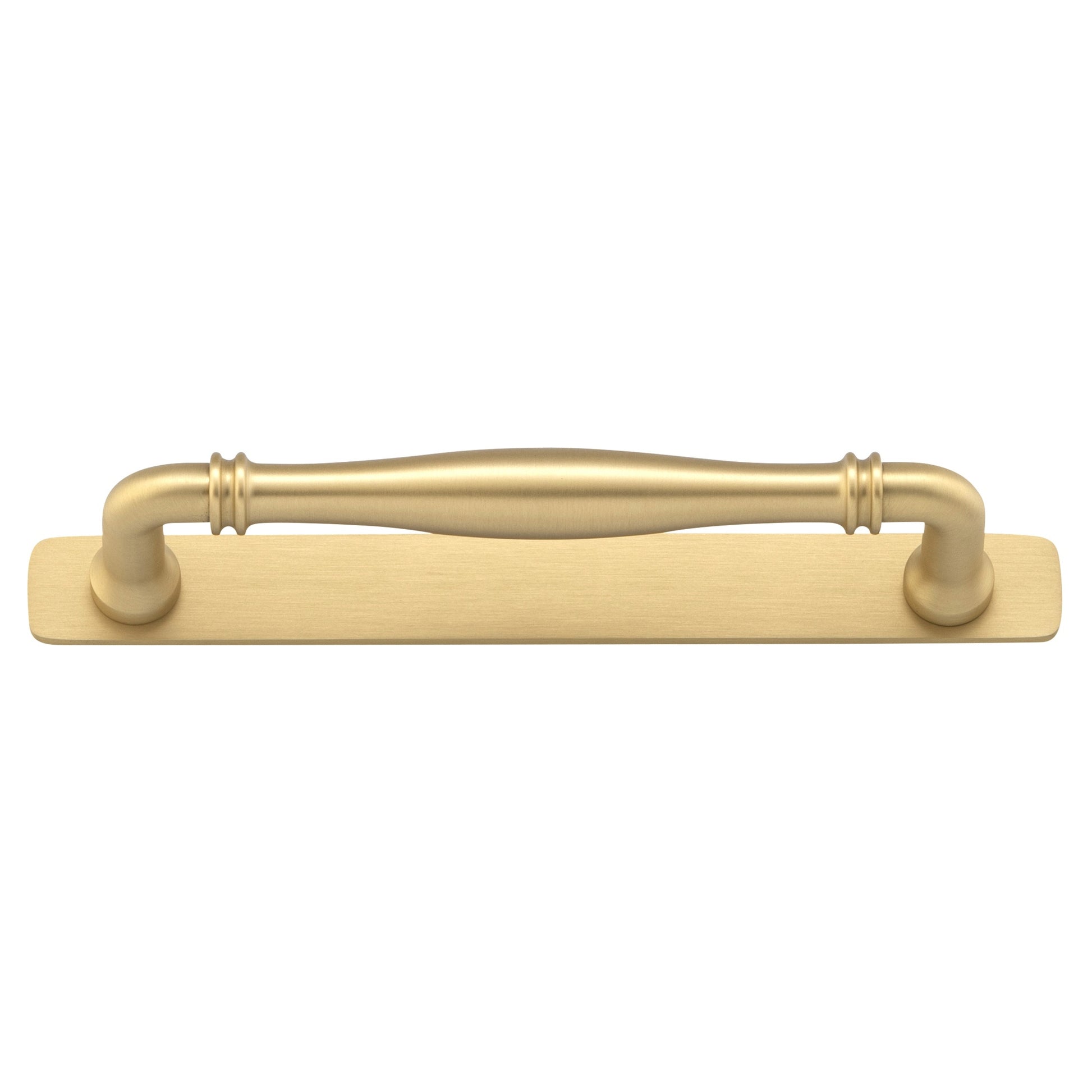 Sarlat Cabinet Pull with Backplate CTC160mm, Brushed Brass
