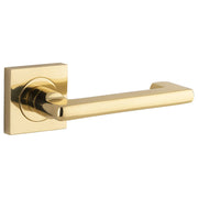 Baltimore Return Lever Square Rose Polished Brass
