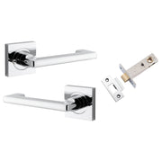 Baltimore Return Lever Square Rose (Inbuilt Privacy) Polished Chrome