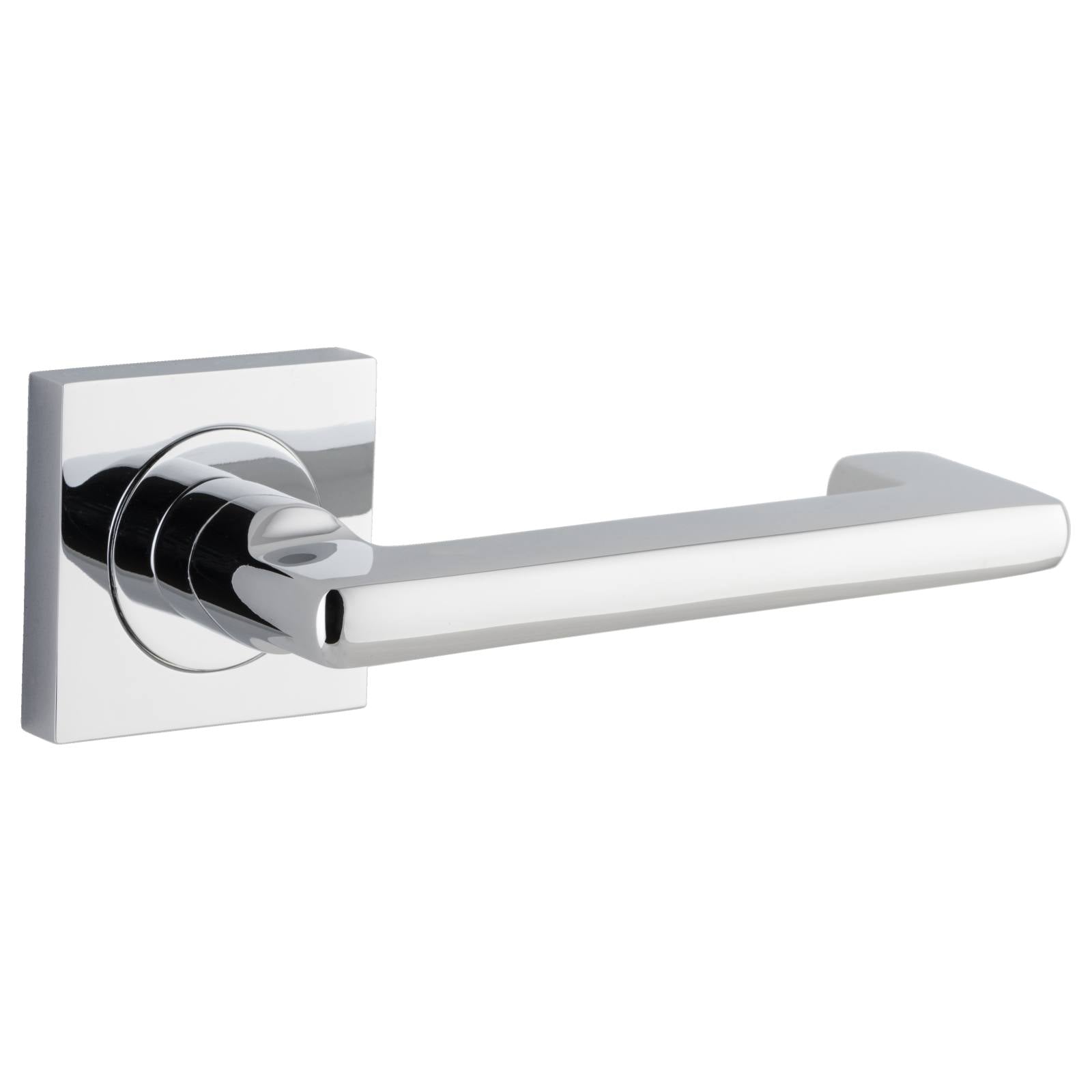 Baltimore Return Lever Square Rose Polished Chrome