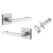 Baltimore Return Lever Square Rose (Inbuilt Privacy) Brushed Chrome