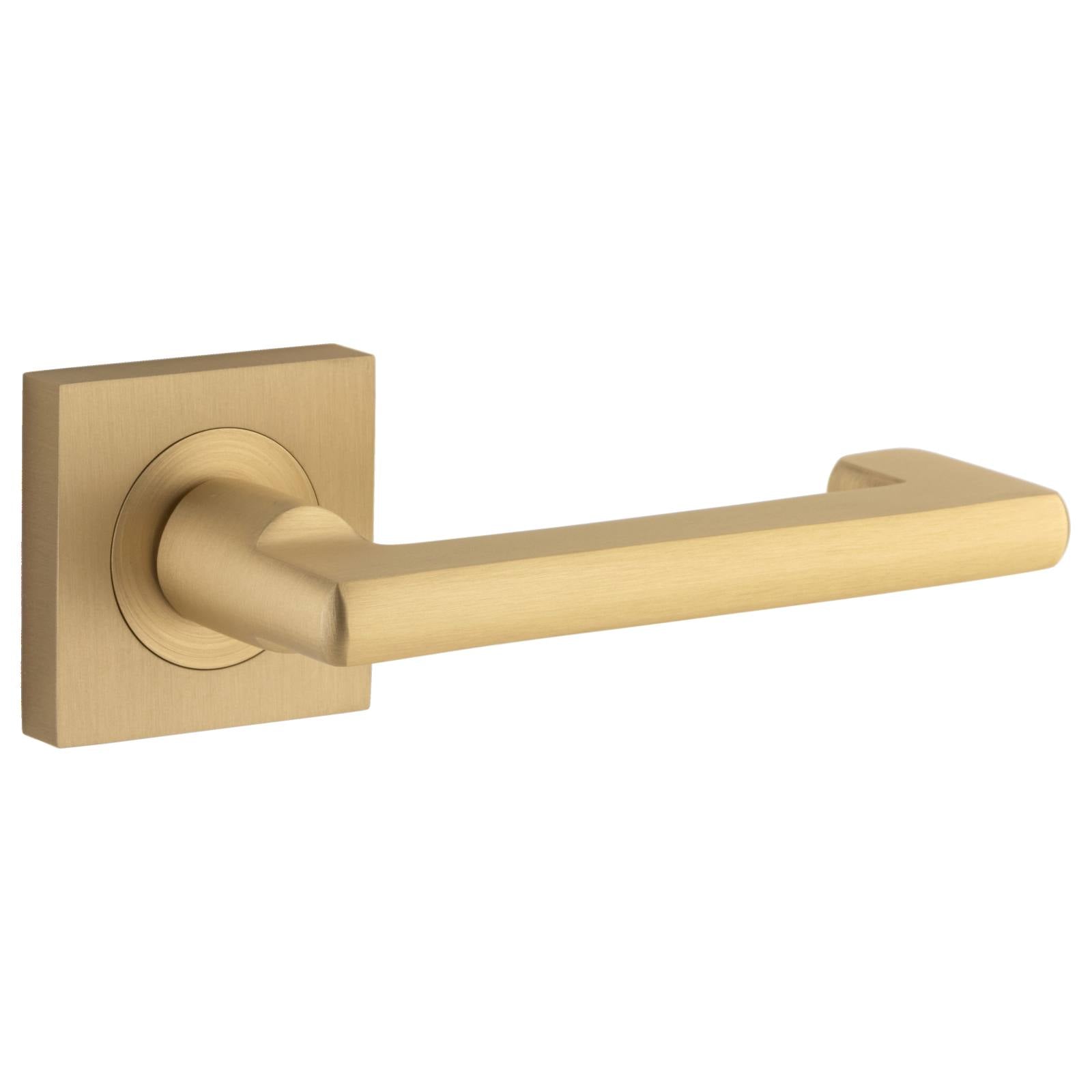 Baltimore Return Lever Square Rose Brushed Brass