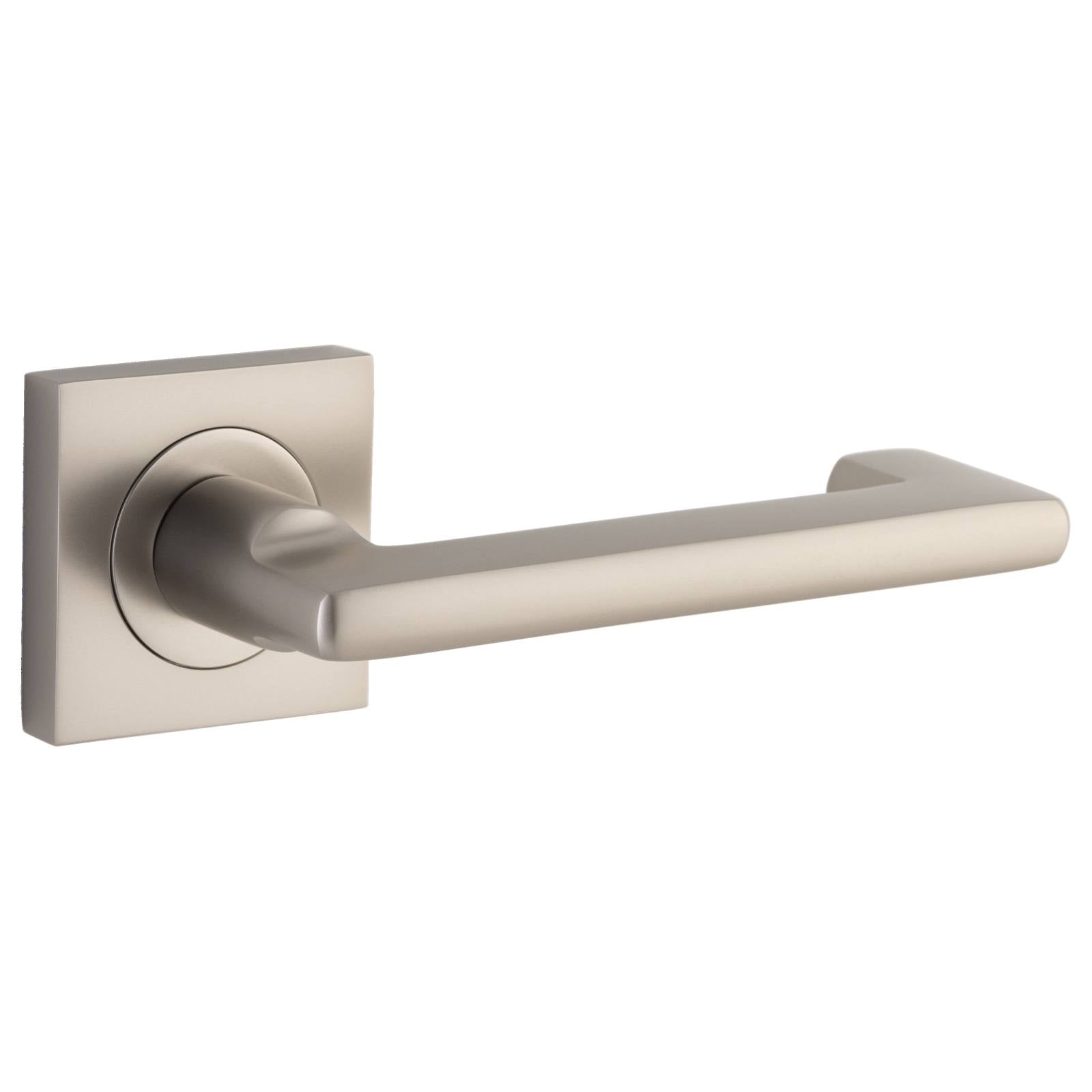 Baltimore Return Lever Square Rose Satin Nickel