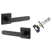 Osaka Lever Square Rose (Inbuilt Privacy) Matt Black