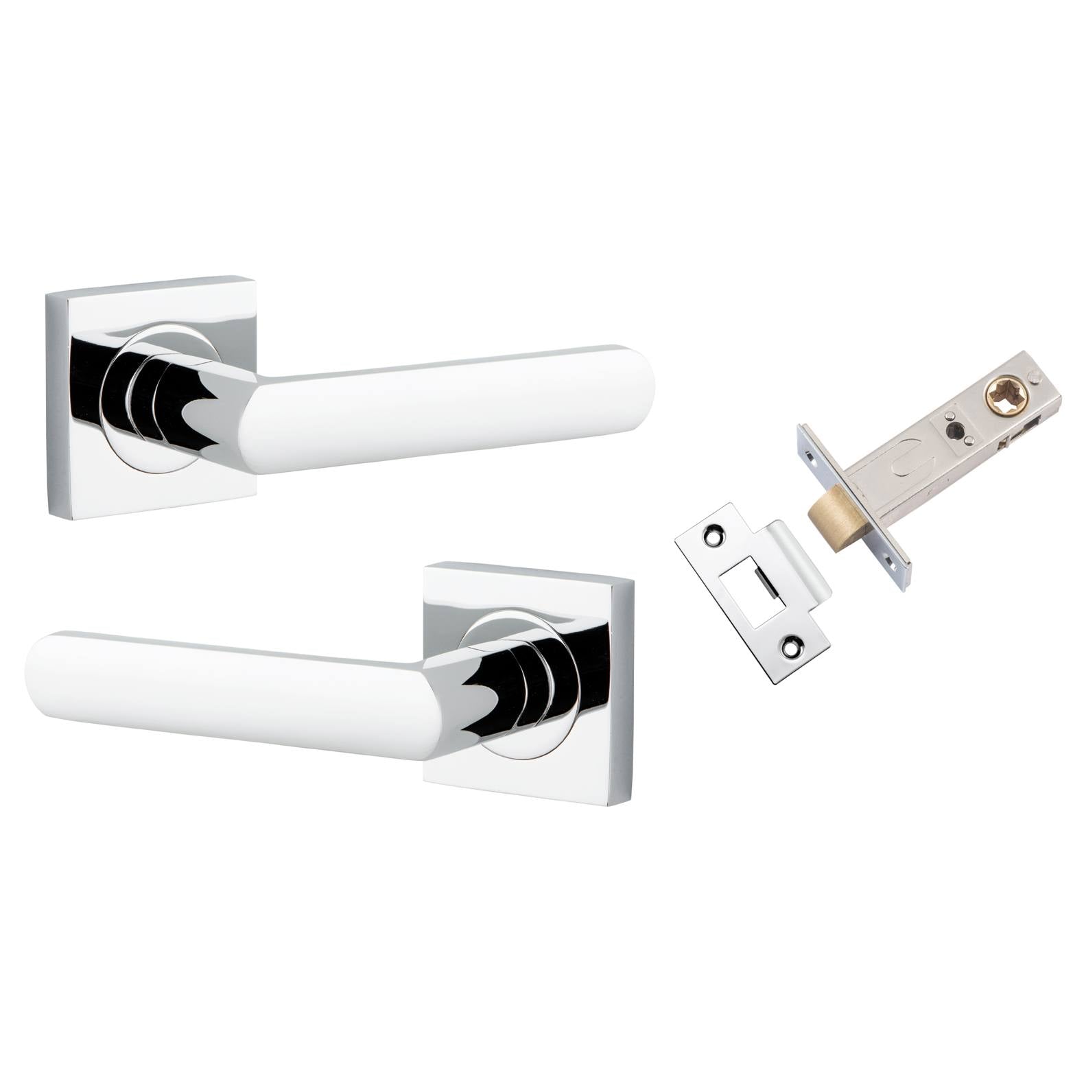 Osaka Lever Square Rose Passage Kit Polished Chrome