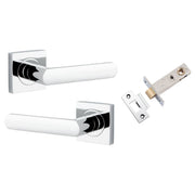 Osaka Lever Square Rose Passage Kit Polished Chrome