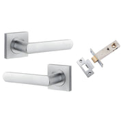 Osaka Lever Square Rose Passage Kit Brushed Chrome