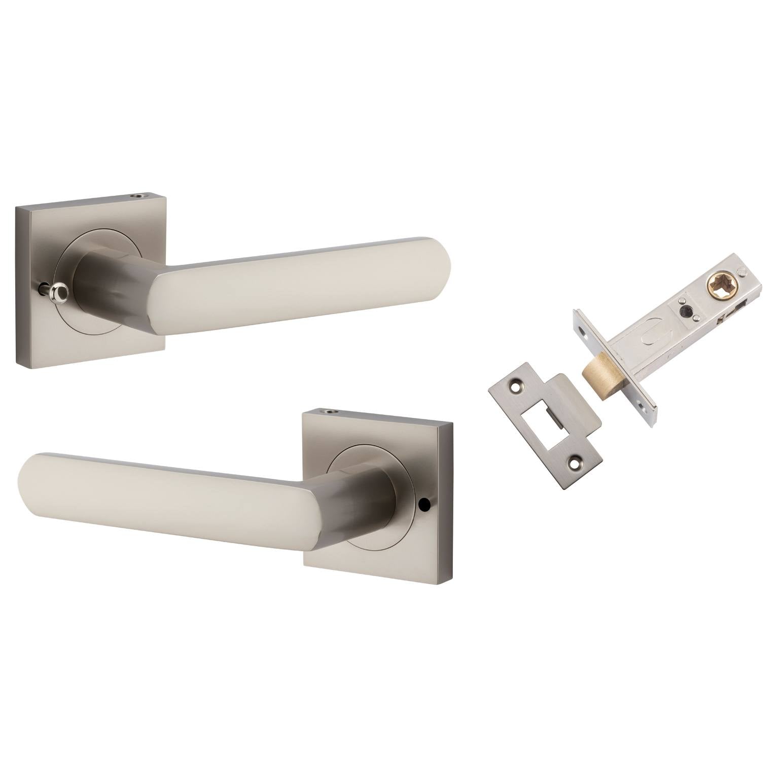 Osaka Lever Square Rose (Inbuilt Privacy) Satin Nickel