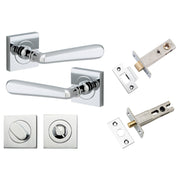 Copenhagen Lever Square Rose Privacy Kit w Separate Privacy Turn Polished Chrome
