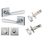Copenhagen Lever Square Rose Privacy Kit w Separate Privacy Turn Brushed Chrome