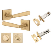 Copenhagen Lever Square Rose Privacy Kit w Separate Privacy Turn Brushed Brass