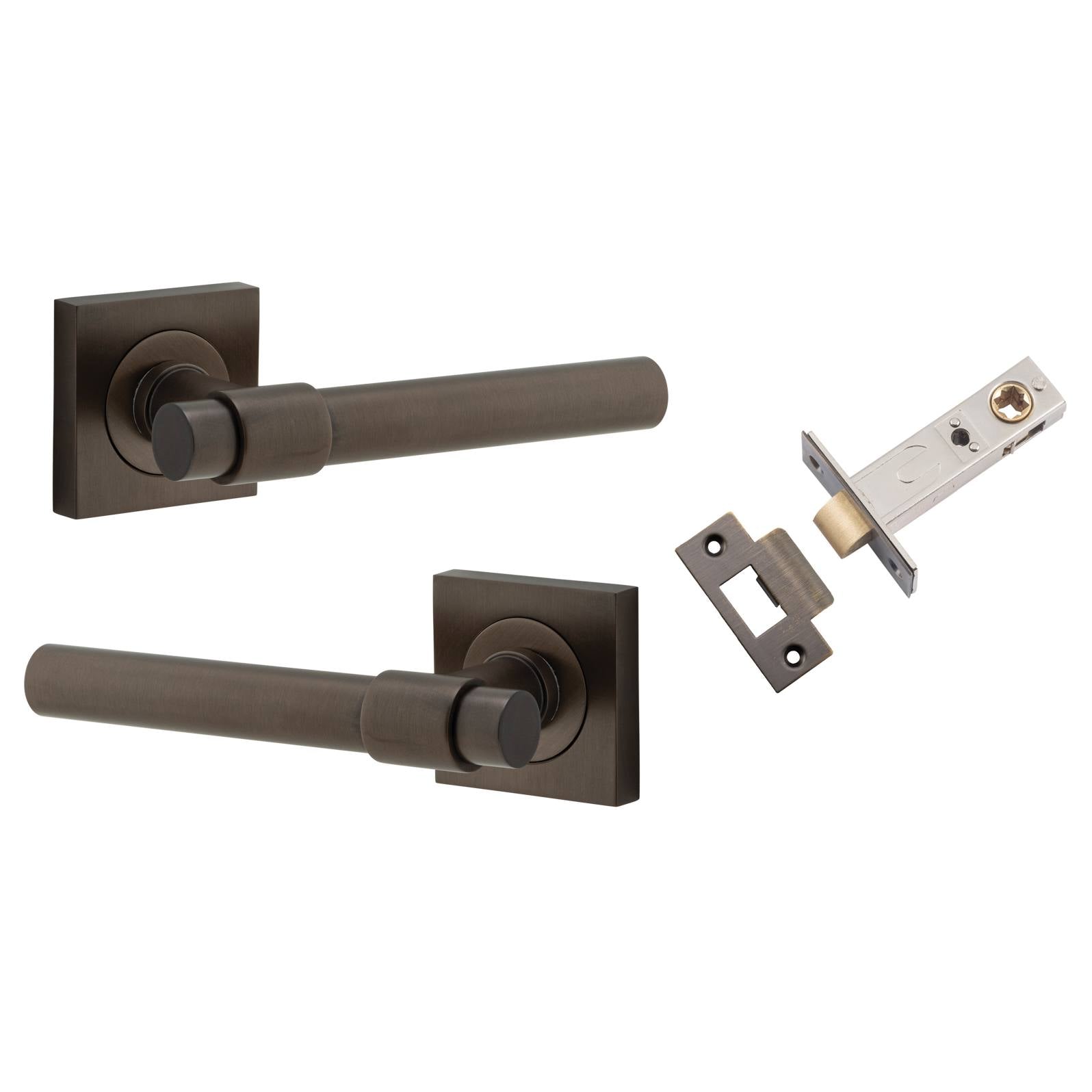 Helsinki Lever Square Rose Passage Kit Signature Brass