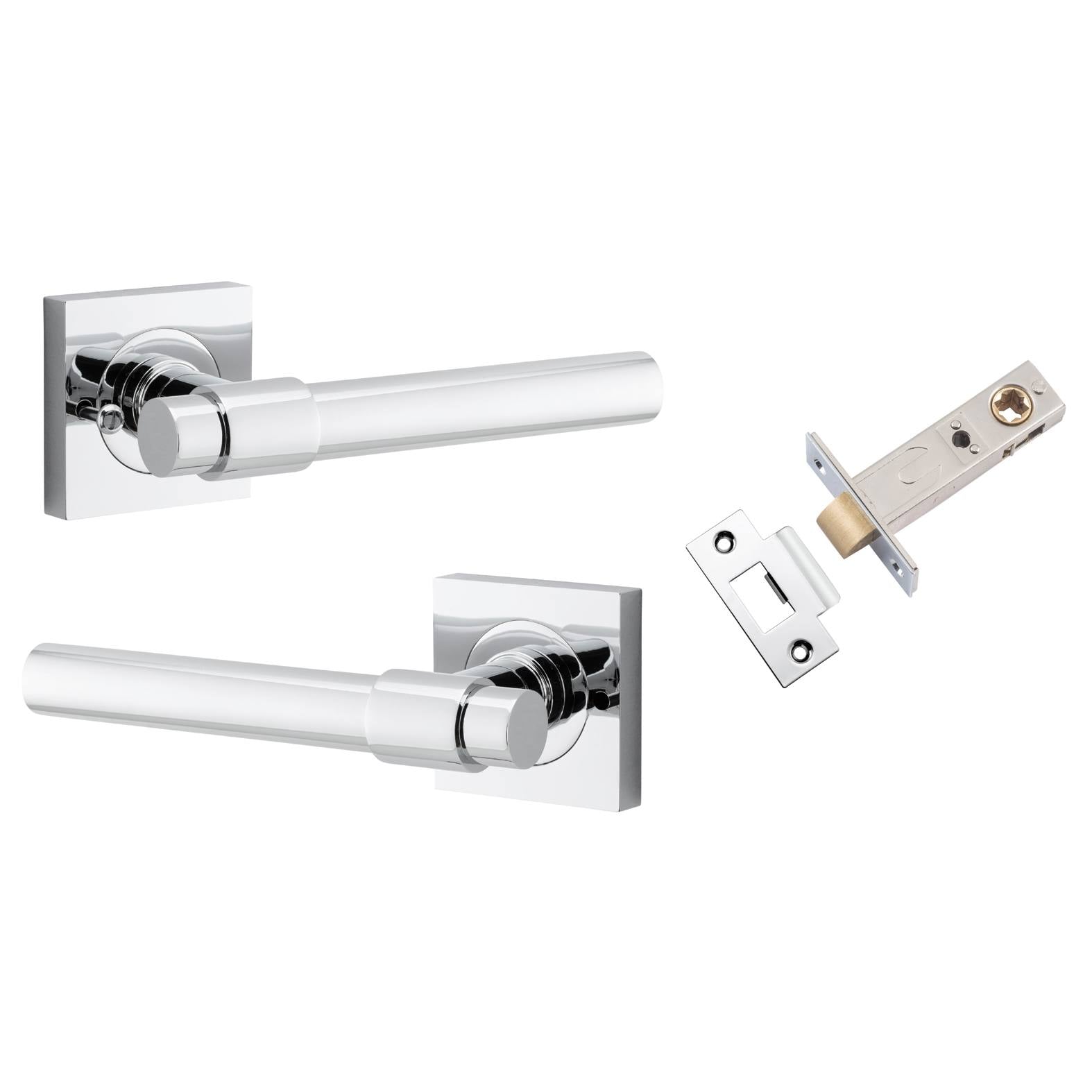 Helsinki Lever Square Rose (Inbuilt Privacy) Polished Chrome