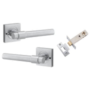 Helsinki Lever Square Rose (Inbuilt Privacy) Brushed Chrome