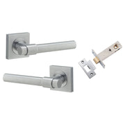 Helsinki Lever Square Rose Passage Kit Brushed Chrome