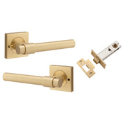 Helsinki Lever Square Rose (Inbuilt Privacy) Brushed Brass