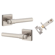 Helsinki Lever Square Rose (Inbuilt Privacy) Satin Nickel