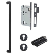 Baltimore Pull Handle 600mm Entrance Kit w Separate High Security Lock Matt Black