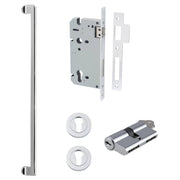 Baltimore Pull Handle 600mm Entrance Kit w Separate High Security Lock Polished Chrome