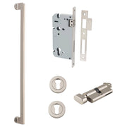 Baltimore Pull Handle 600mm Entrance Kit w Separate High Security Lock Satin Nickel