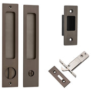 Rectangular Sliding Door Pull Privacy Kit with Privacy Turn Signature Brass