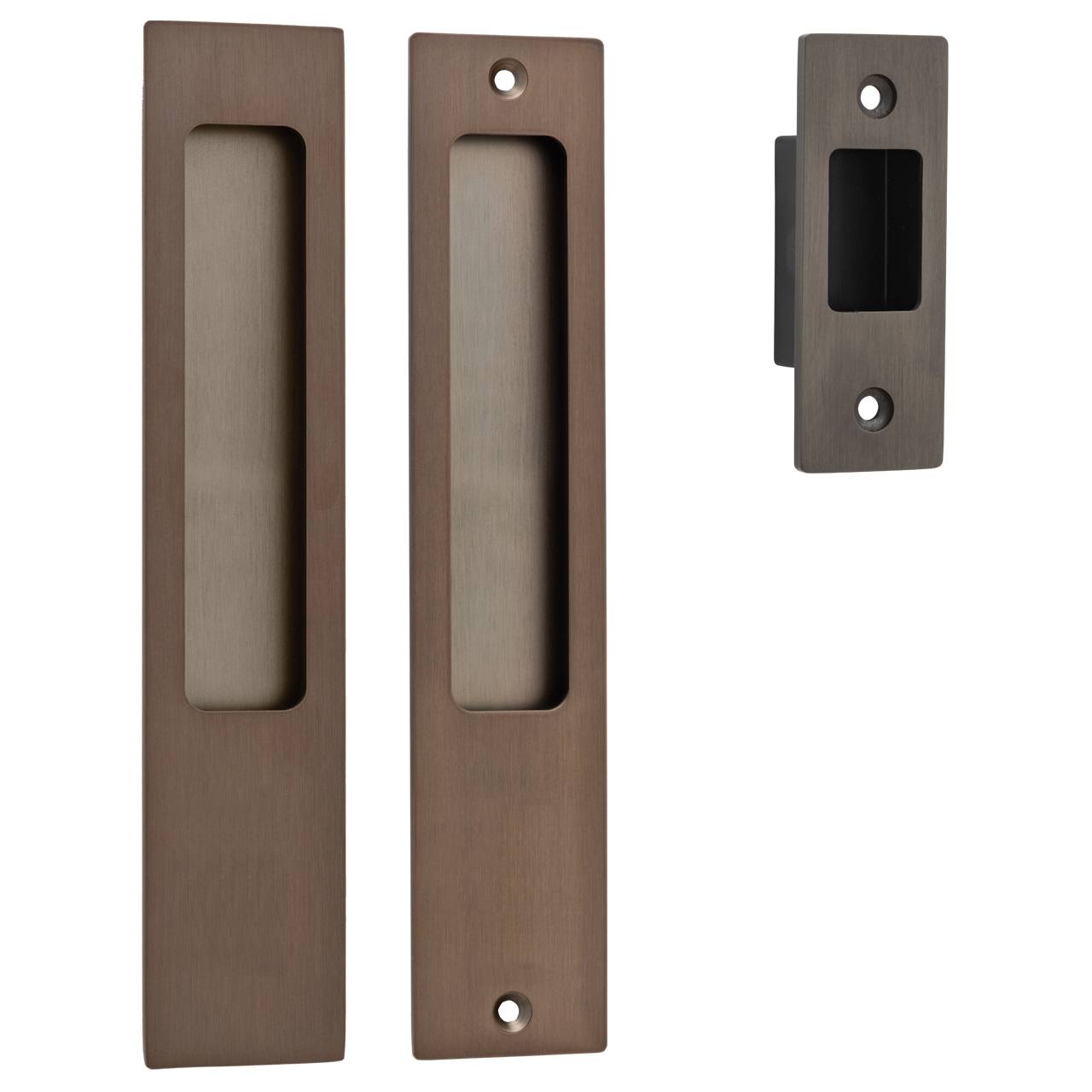 Rectangular Sliding Door Pull Passage Kit Signature Brass