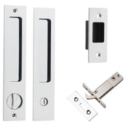 Rectangular Sliding Door Pull Privacy Kit with Privacy Turn Polished Chrome