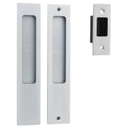 Rectangular Sliding Door Pull Passage Kit Brushed Chrome