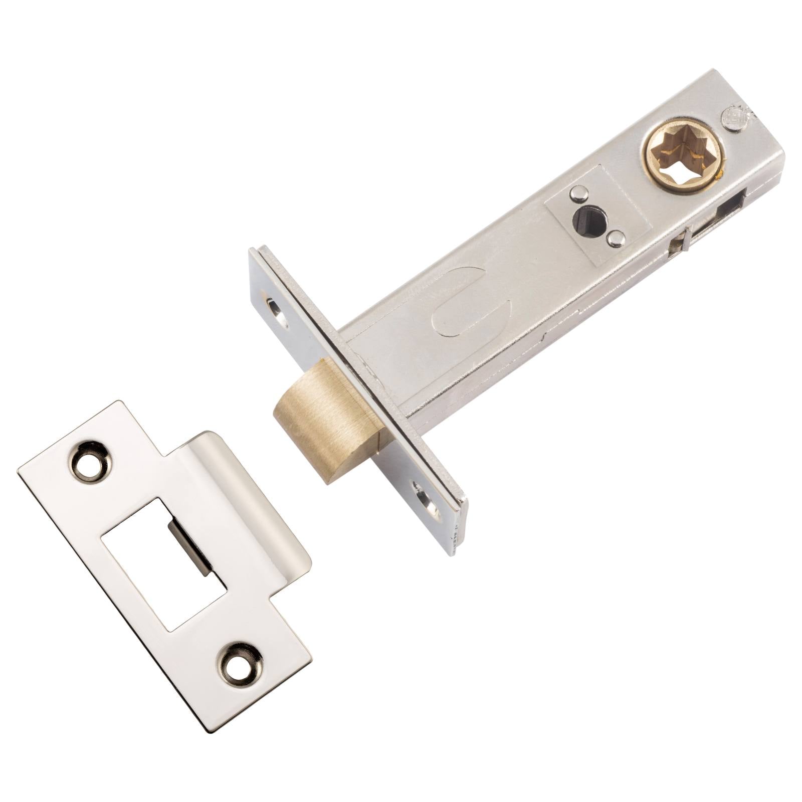 Iver Split Cam Tube Latch 70mm Backset, Polished Nickel
