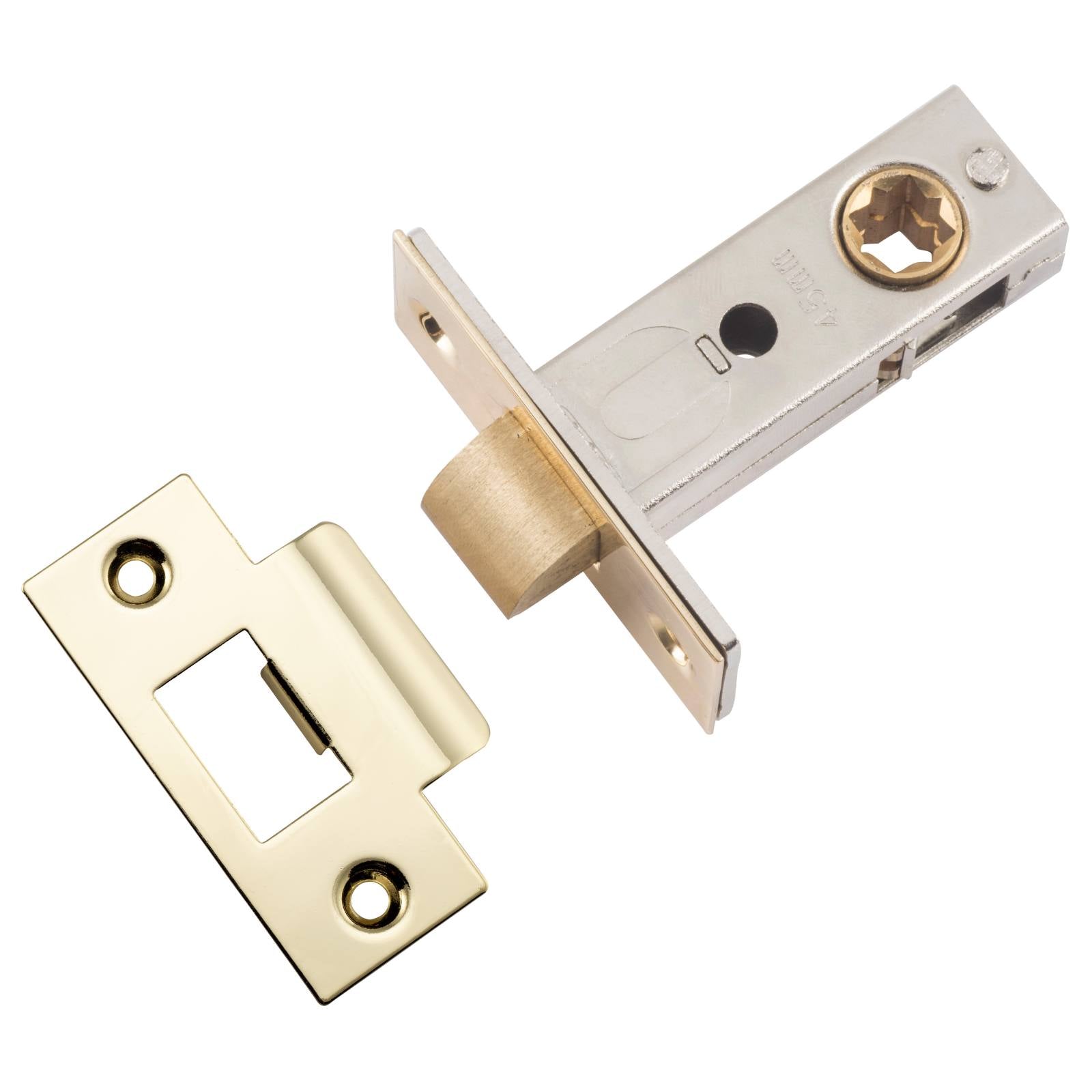 Iver Hard Sprung Split Cam Tube Latch 45mm Backset, Polished Brass