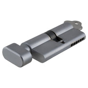 Euro Cylinder Key Thumb 6 Pin KA1, Brushed Chrome
