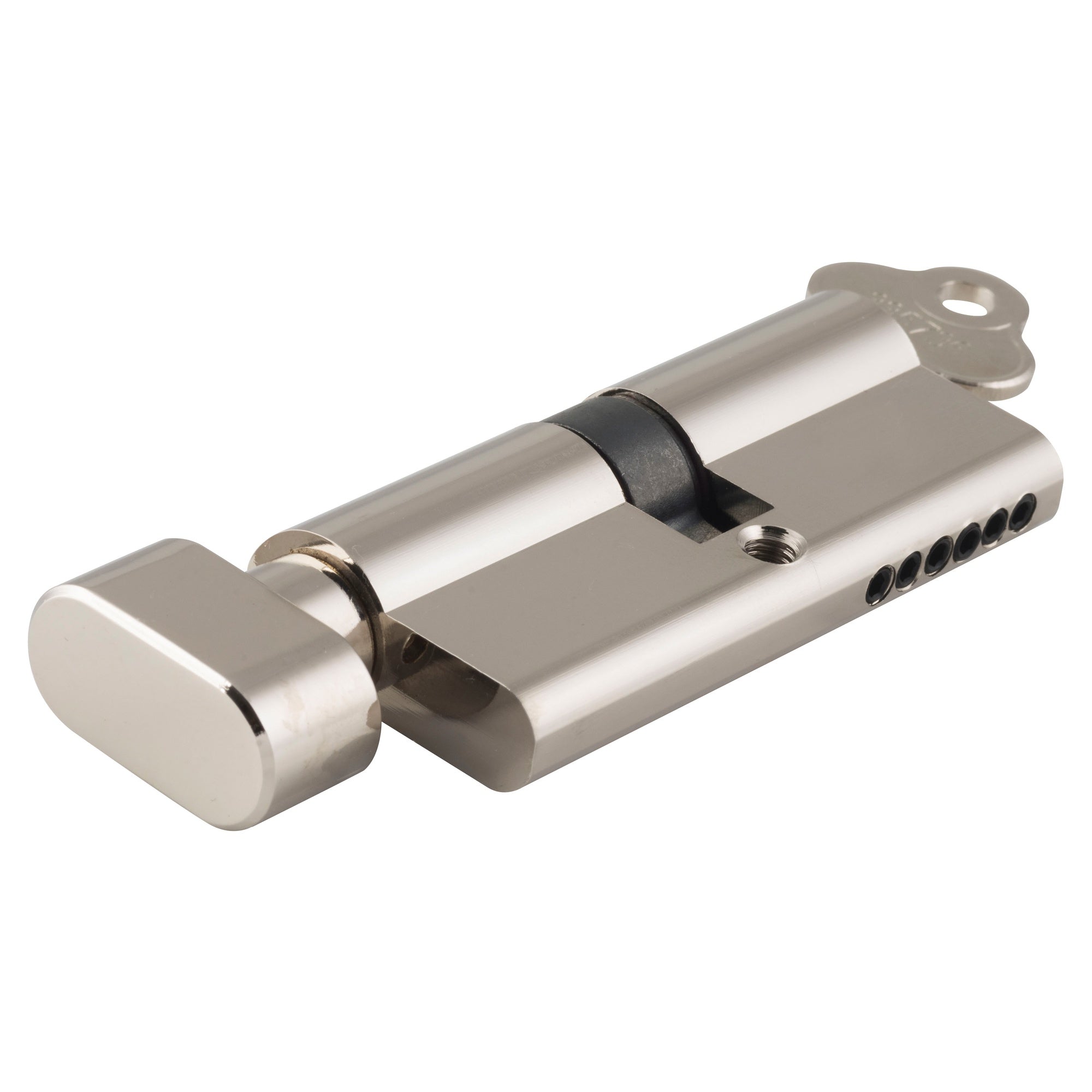 Euro Cylinder Key Thumb 6 Pin KA1, Polished Nickel