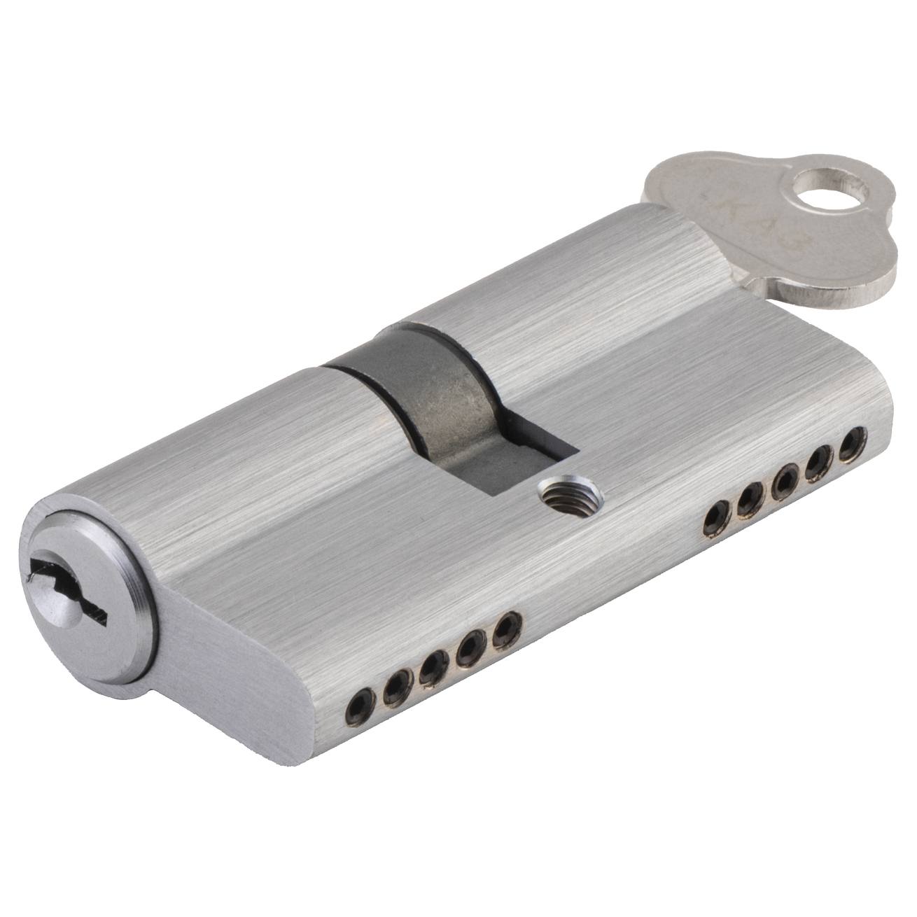 Euro Cylinder Dual Function 5 Pin 65mm, Brushed Chrome