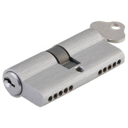 Euro Cylinder Dual Function 5 Pin 65mm, Brushed Chrome