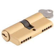 Euro Cylinder Dual Function 5 Pin 65mm, Brushed Brass