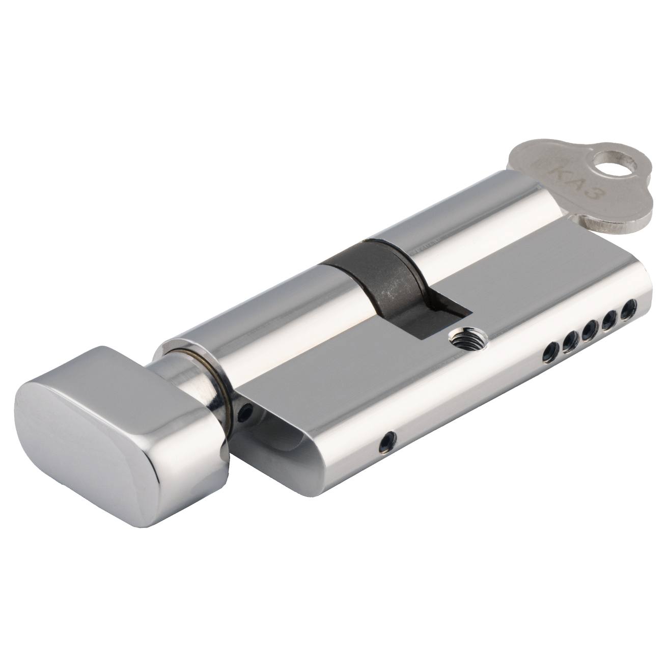 Euro Cylinder Key/Thumb 5 Pin Chrome Plated, Polished Chrome