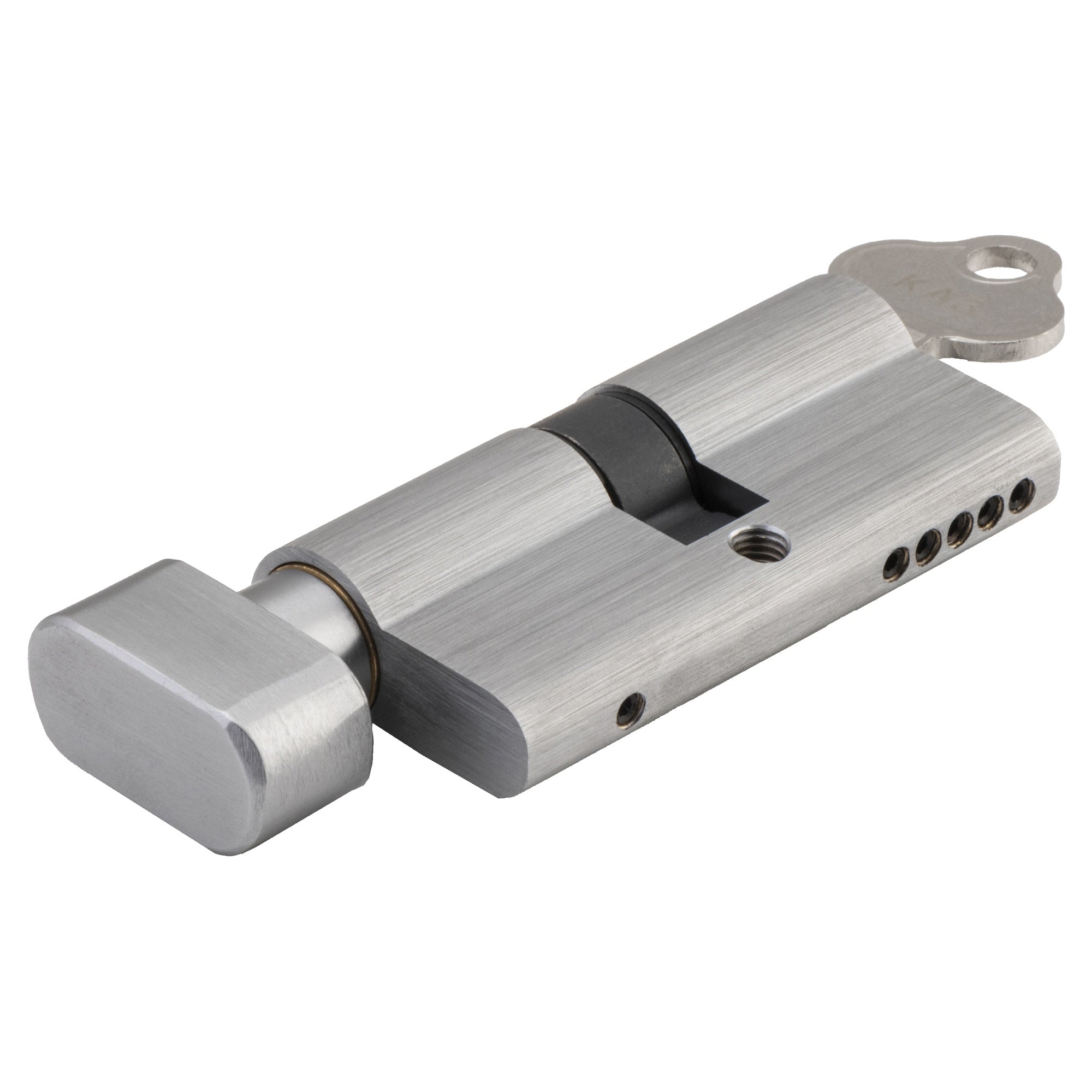 SDG Euro Cylinder Key Thumb 5 Pin 65mm, Brushed Chrome