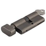 Euro Cylinder Key/Thumb 5 Pin Distressed Nickel, Rumbled Nickel