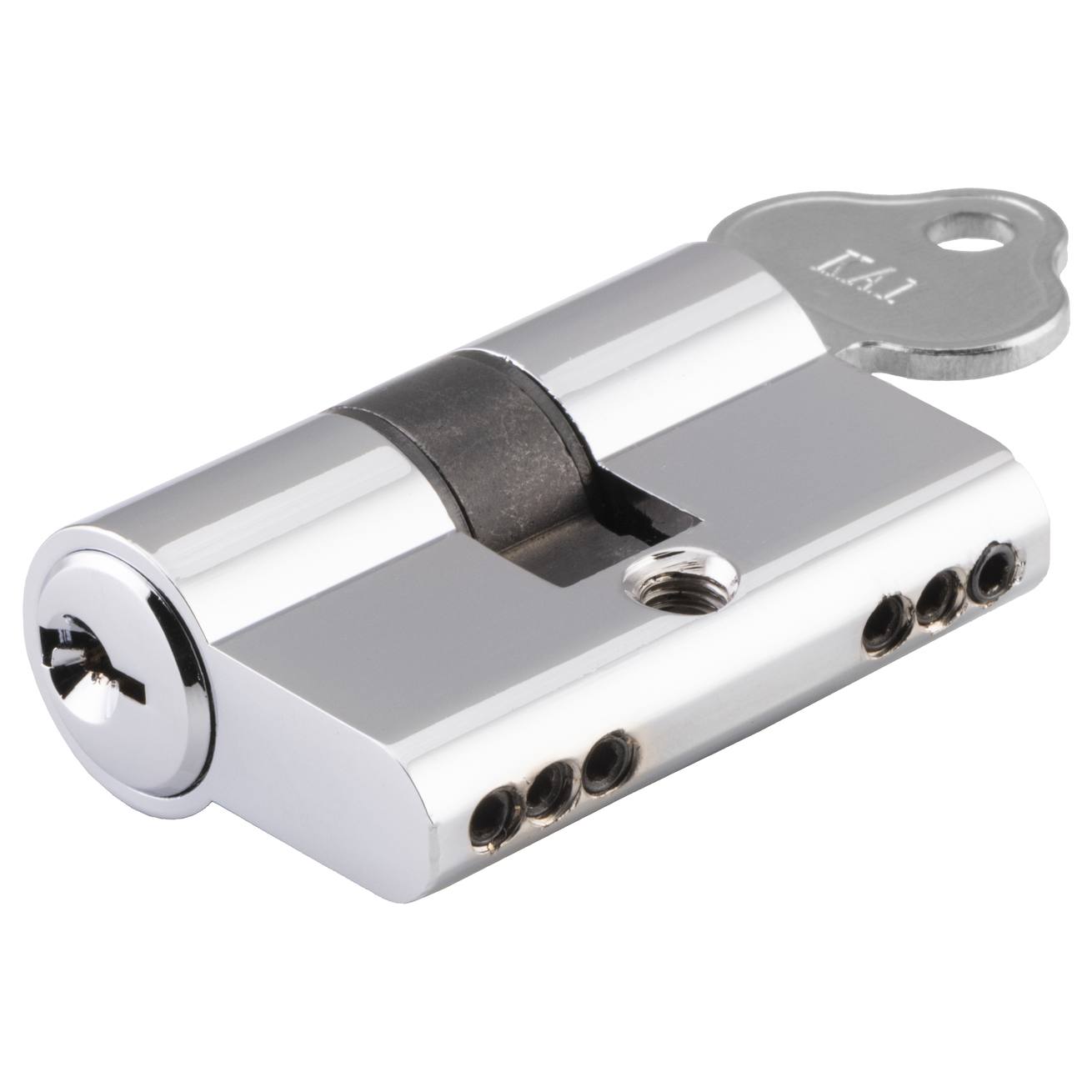 Euro Cylinder Key/Key 3 Pin Chrome Plated, Polished Chrome