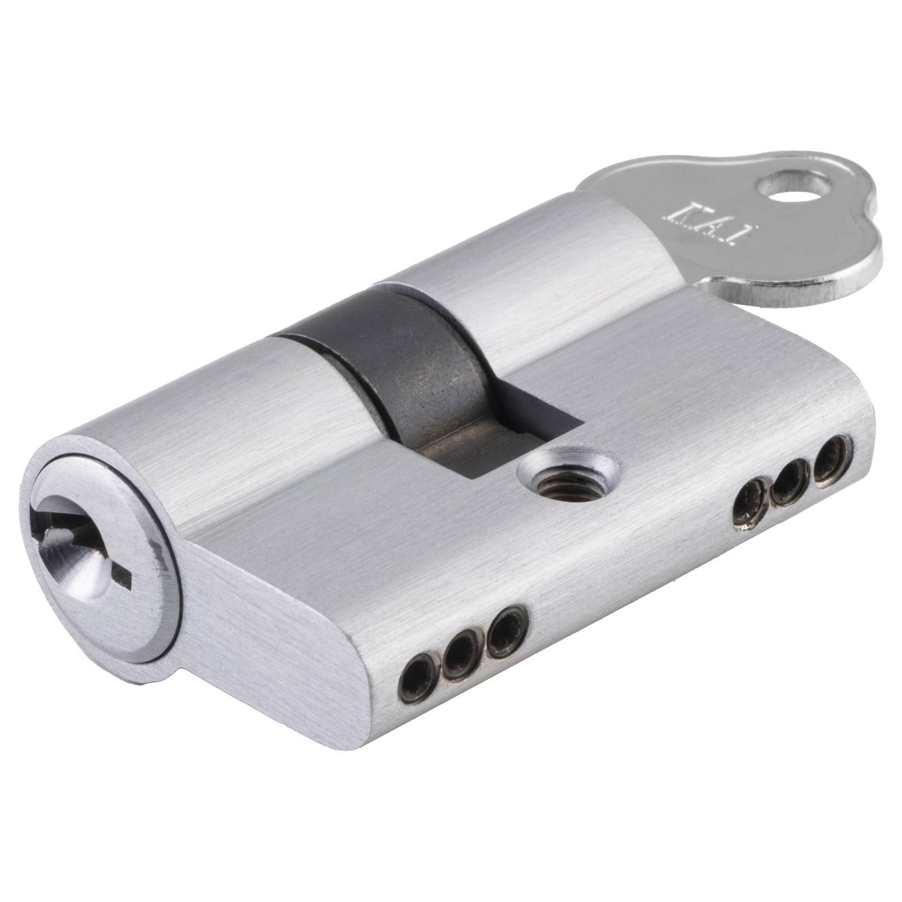 Euro Cylinder Key/Key 3 Pin Brushed Chrome, Satin Chrome